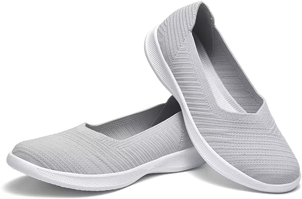 Womens Slip On Walking Shoes Breathable Mesh Casual Flats Shoes Low-Top Lightweight Loafers