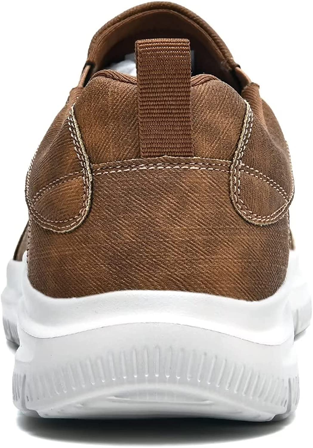 Mens Slip-on Walking Shoes Casual Loafer Comfortable Soft Daily Work Driving Flats Shoes Reddish Brown