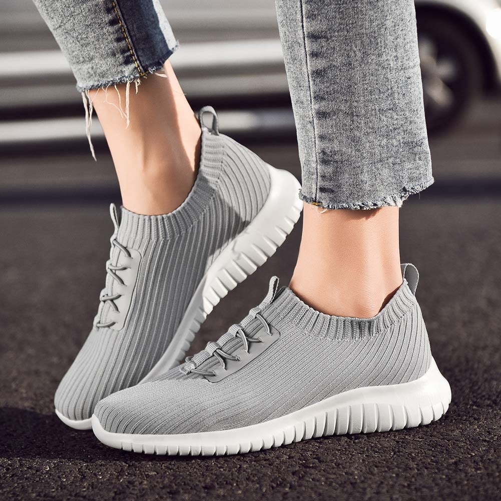 Womens Slip On Sneakers Casual Lightweight Breathable Walking Shoes