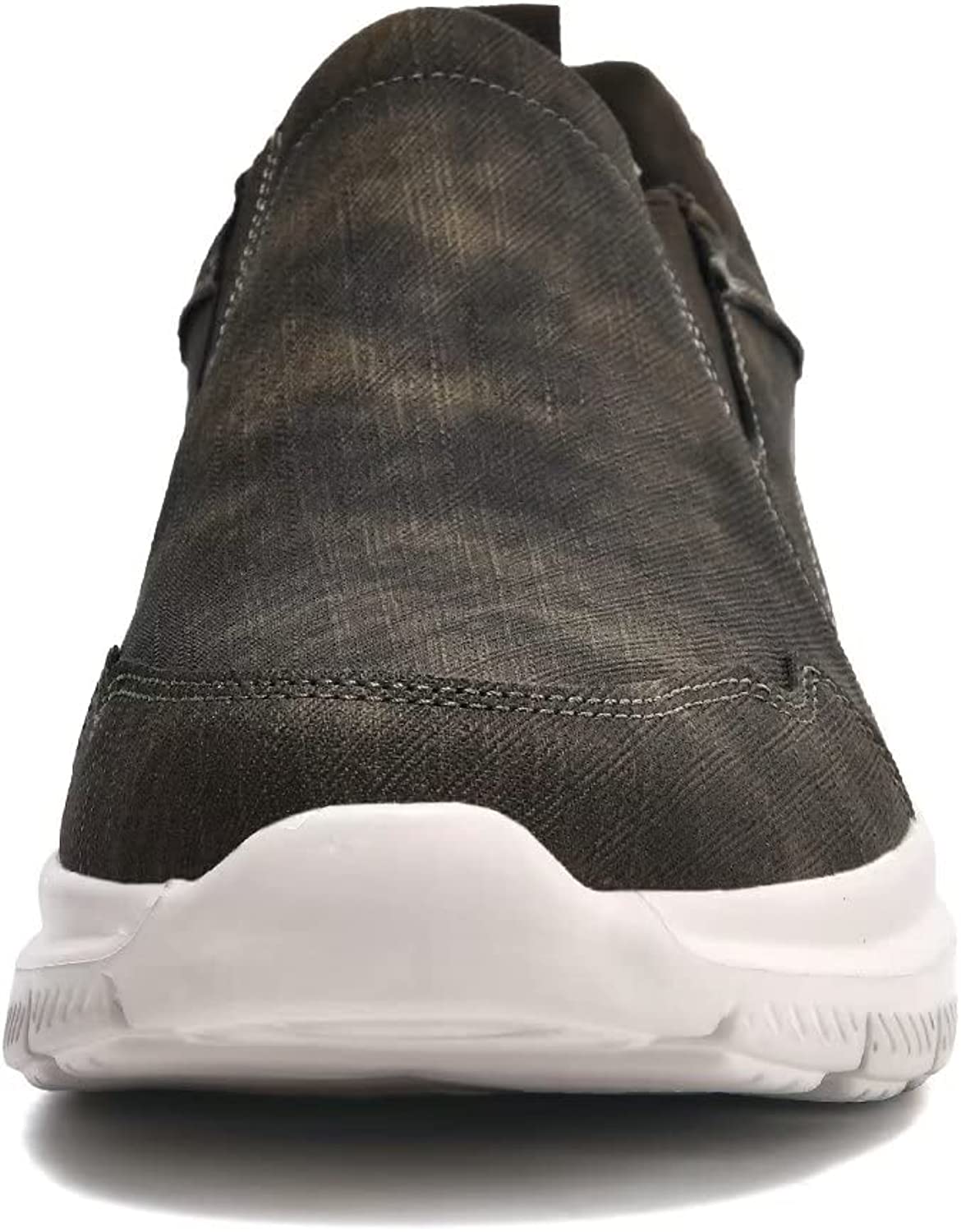 Mens Slip-on Walking Shoes Casual Loafer Comfortable Soft Daily Work Driving Flats Shoes Army Green