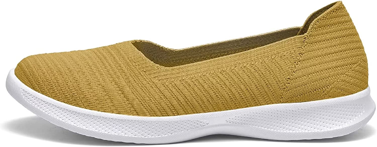 Womens Slip On Walking Shoes Breathable Mesh Casual Flats Shoes Low-Top Lightweight Loafers