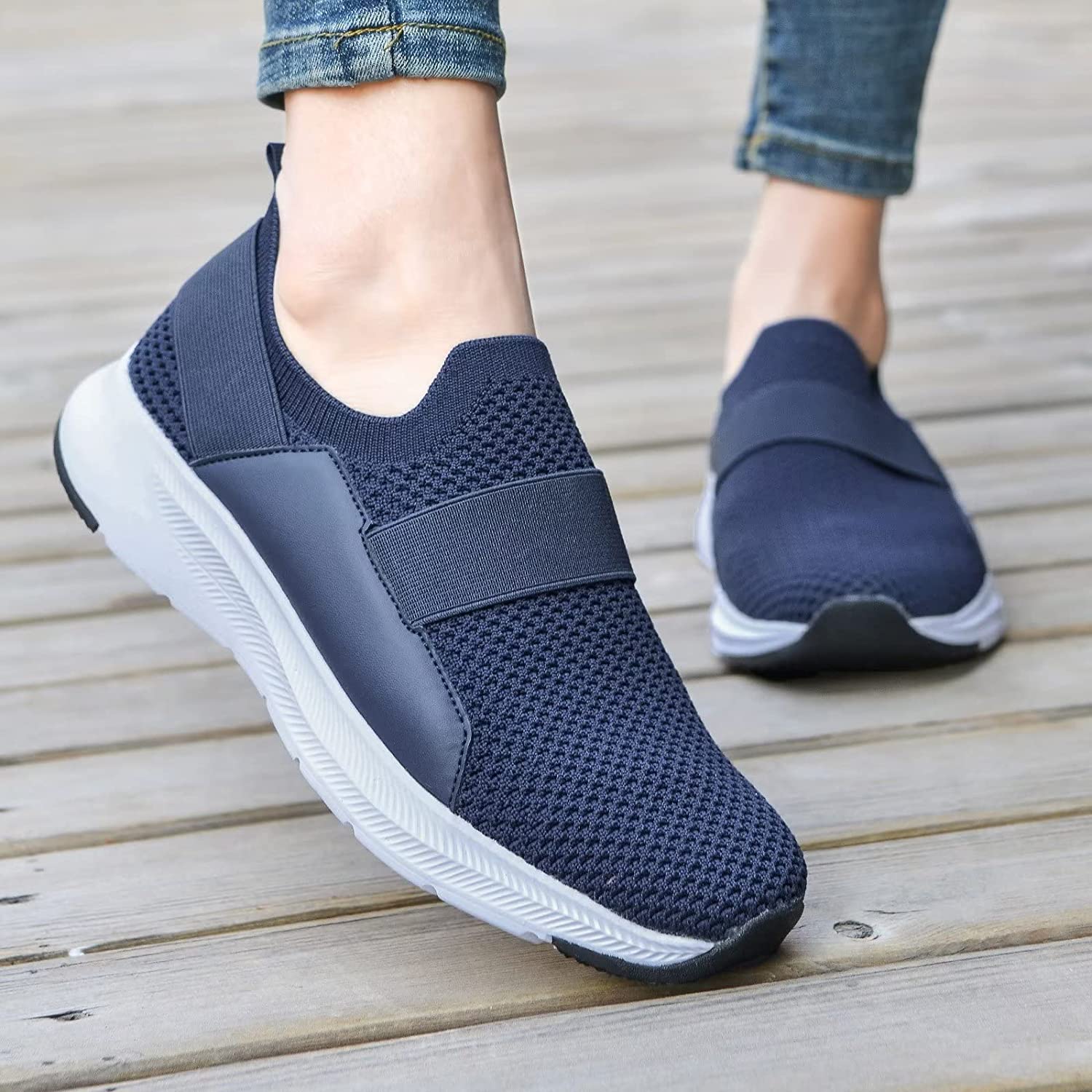 Women Casual Slip-on Walking Tenni Shoes -Comfortable Gym Running Yoga Sneaker