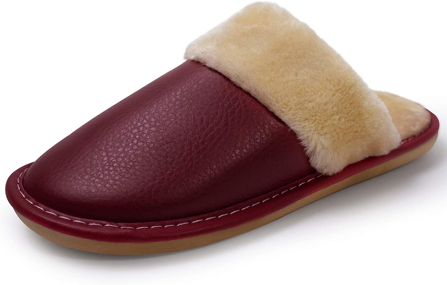 Women’s House Slippers Comfy Fuzzy Slip on Shoes Winter Warm Indoor Anti-Skid Bedroom Flats
