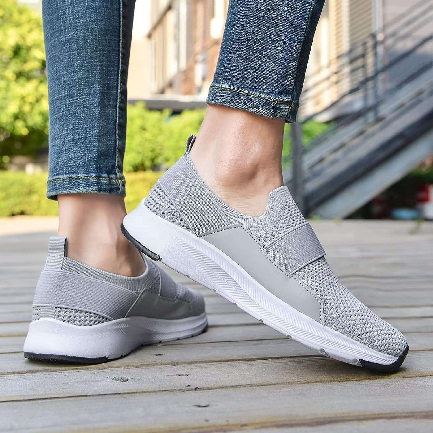 Women Casual Slip-on Walking Tenni Shoes -Comfortable Gym Running Yoga Sneaker