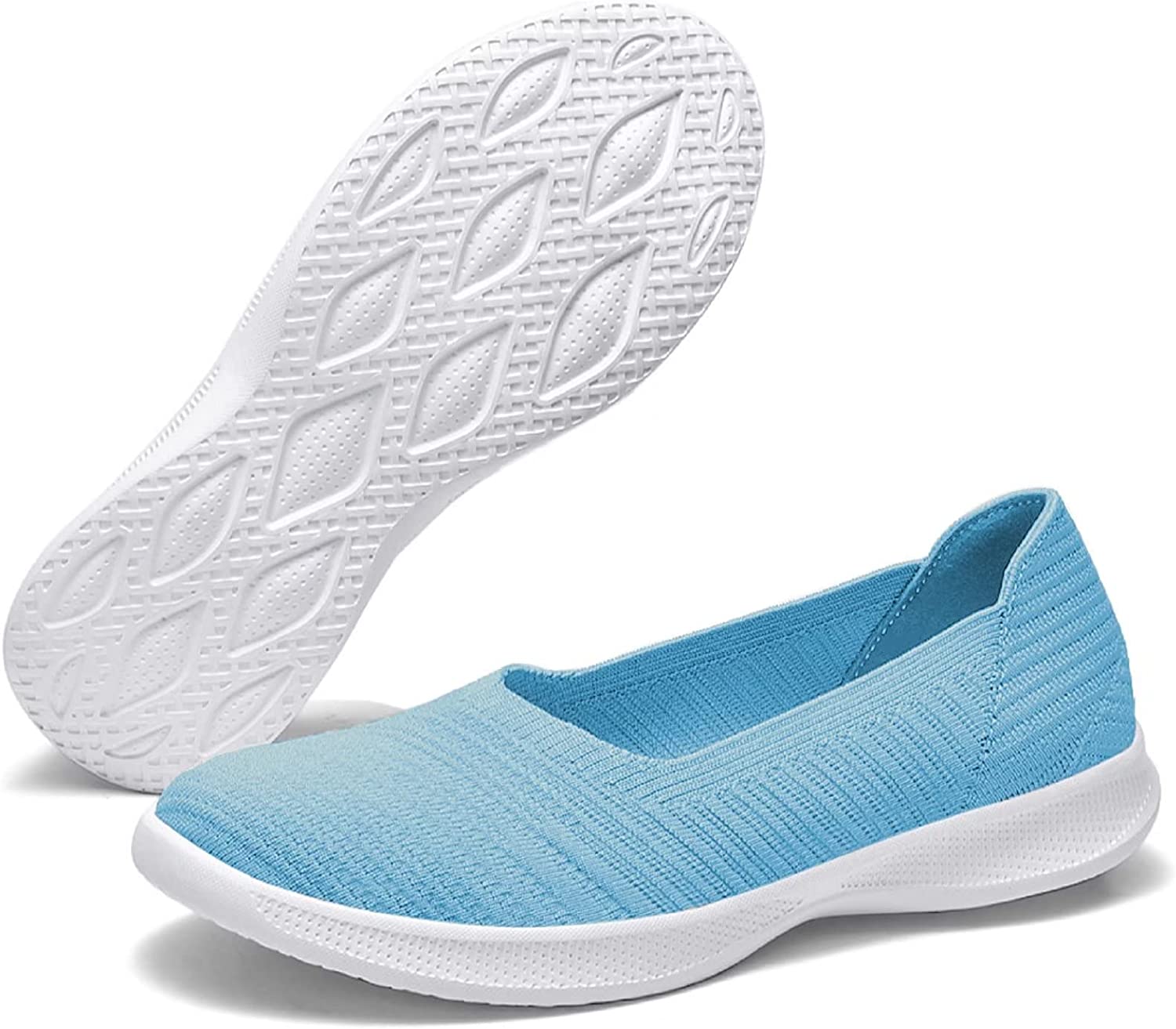 Womens Slip On Walking Shoes Breathable Mesh Casual Flats Shoes Low-Top Lightweight Loafers