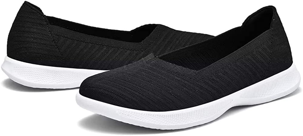 Womens Slip On Walking Shoes Breathable Mesh Casual Flats Shoes Low-Top Lightweight Loafers