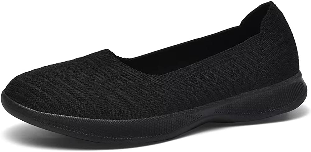 Womens Slip On Walking Shoes Breathable Mesh Casual Flats Shoes Low-Top Lightweight Loafers