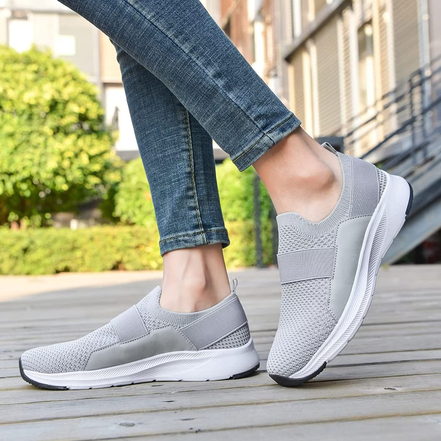 Women Casual Slip-on Walking Tenni Shoes -Comfortable Gym Running Yoga Sneaker