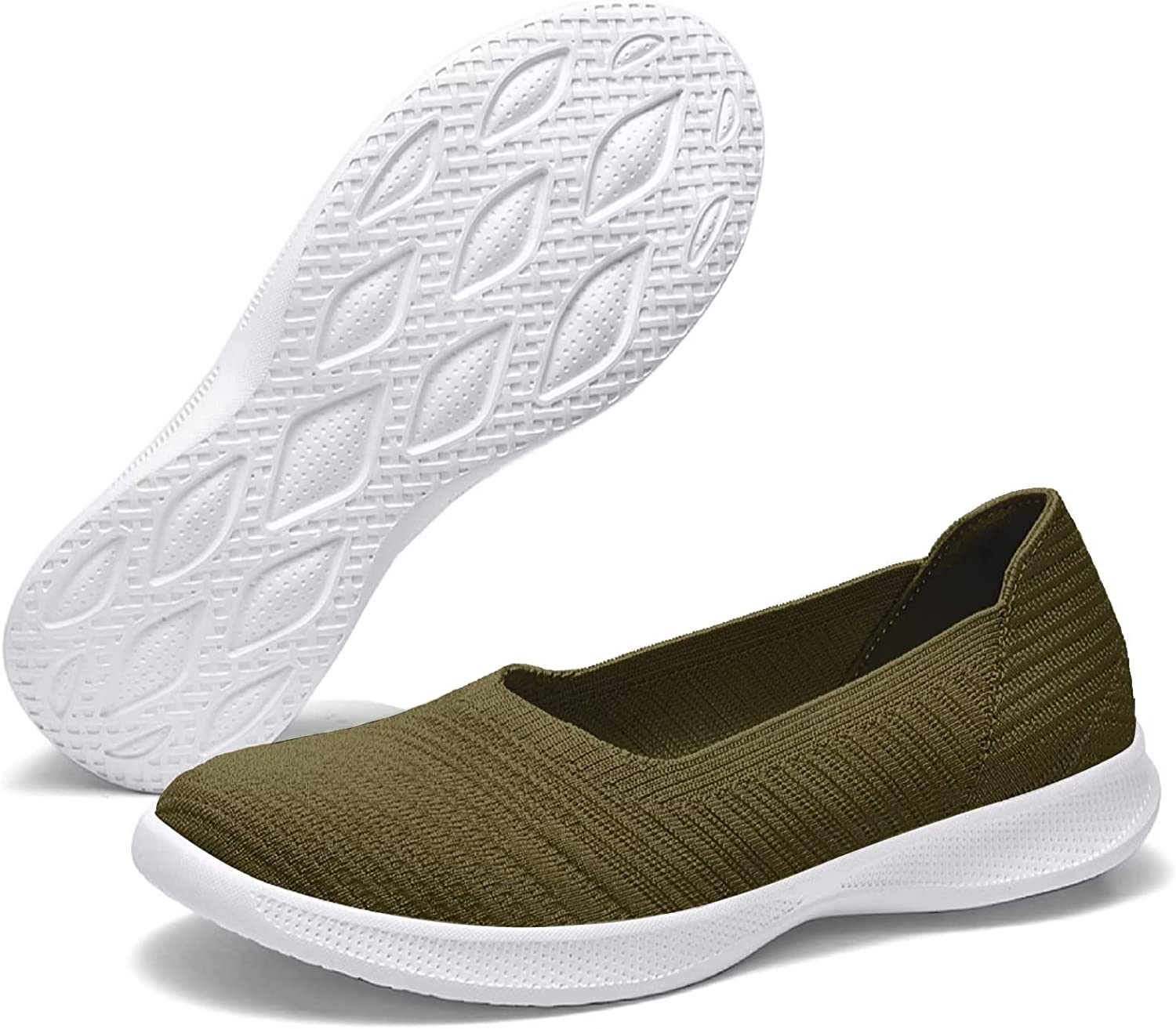 Womens Slip On Walking Shoes Breathable Mesh Casual Flats Shoes Low-Top Lightweight Loafers
