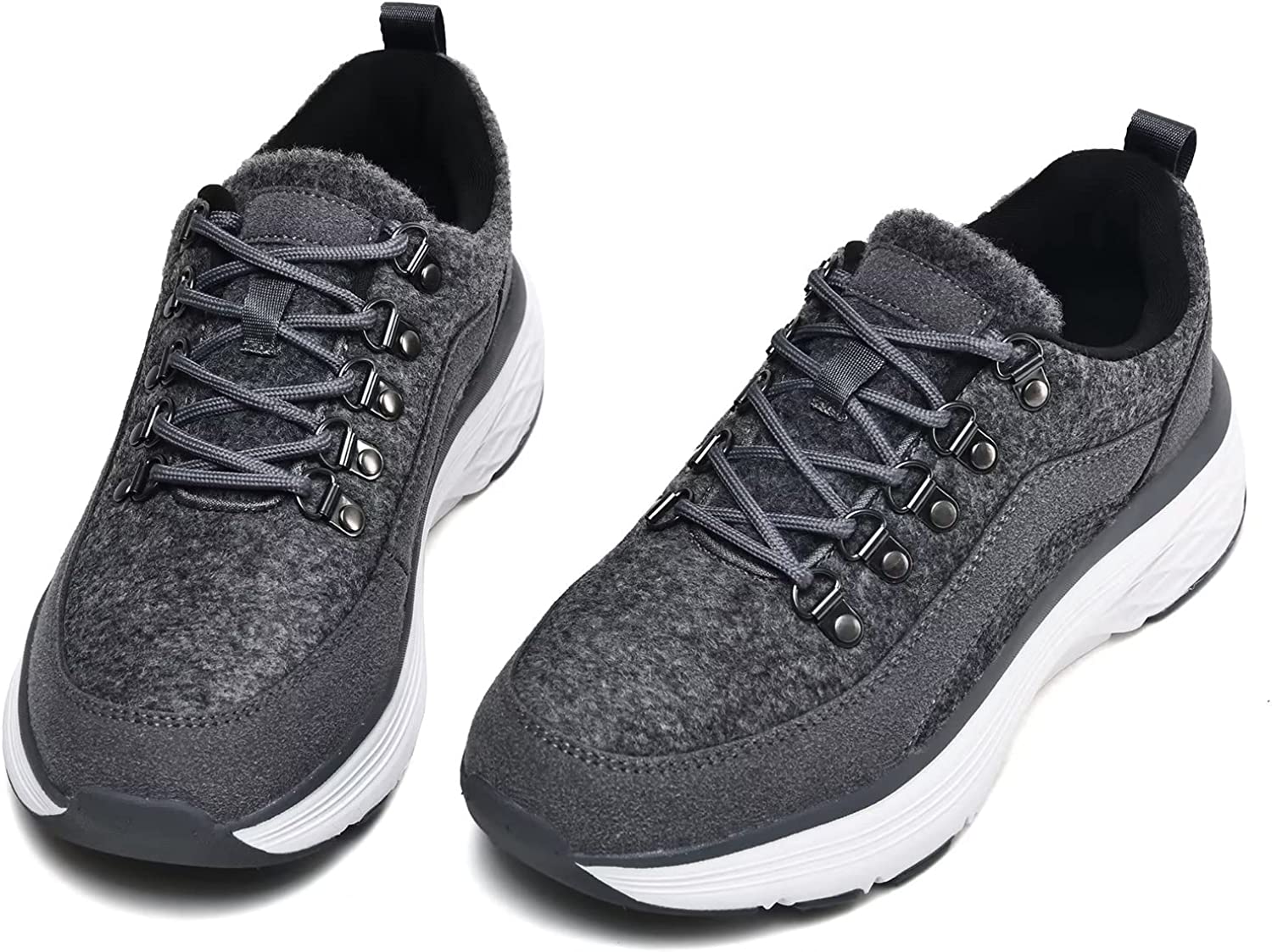 Womens Winter Walking Shoes Comfortable Non-Slip Sneaker Ladies Lace-up Warm Tennis Shoes